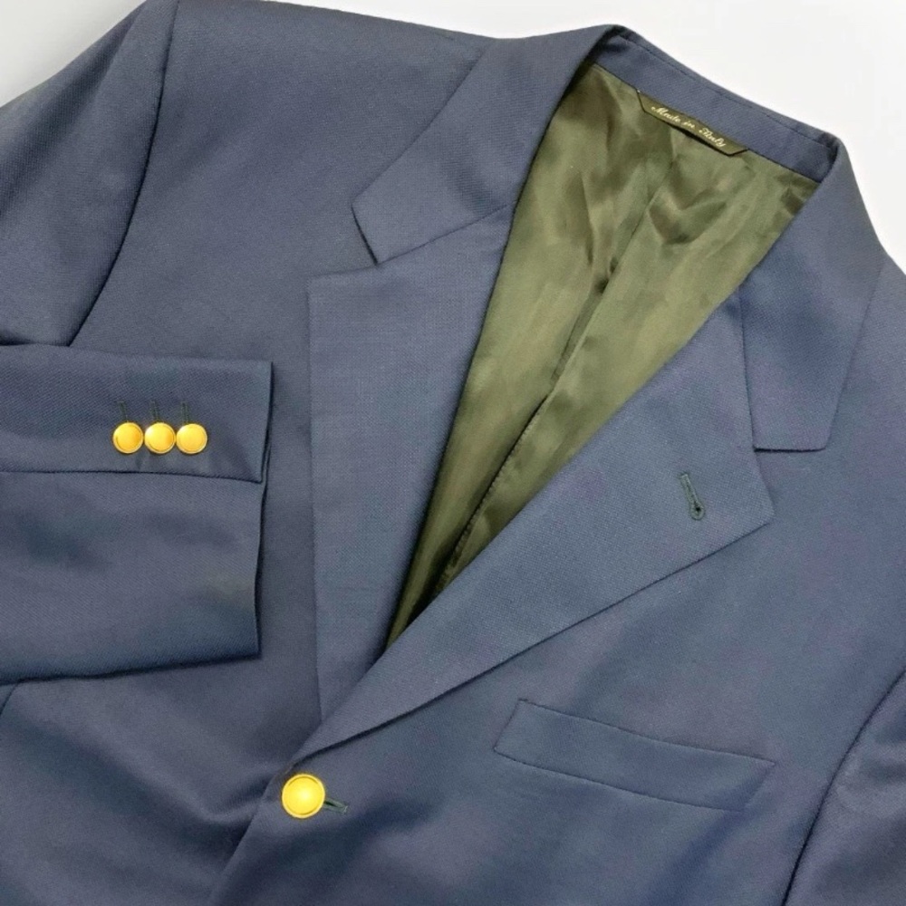 Canali Proposta Blazer Mens 44L (54L EU) Wool 3 Button Gold Button Sport Coat